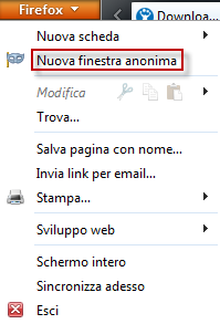 navigazione anonima firefox