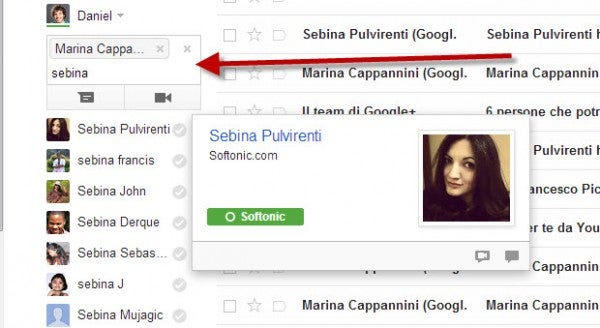 Digita il nome del contatto