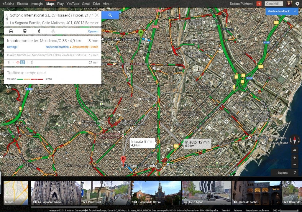 Da Softonic alla Sagrada con traffico