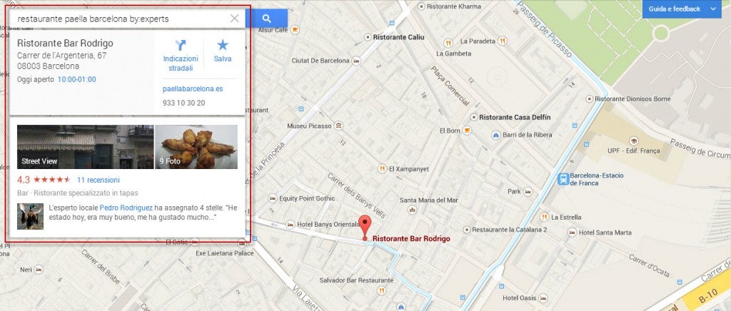 Ristorante con review e info