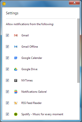 disattivare notifiche chrome