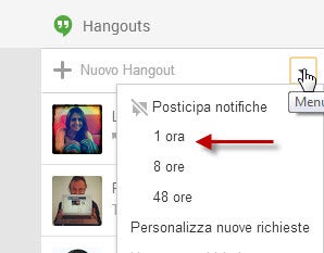 Impostare status Non disponibile su Hangouts in Google Plus