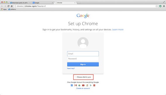 Chrome Mac choose what to sync