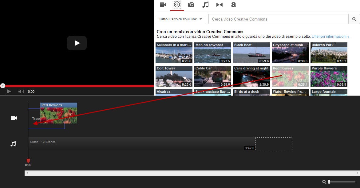 Trascina video