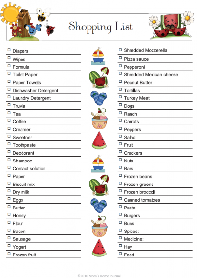 summer-shopping-list