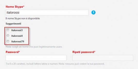 07 - Windows - Suggerimenti Skype name