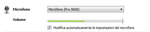Impostazioni microfono test