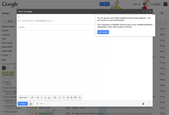 gmail full screen