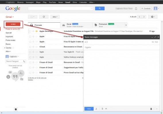 Crea nuovo messaggio - default