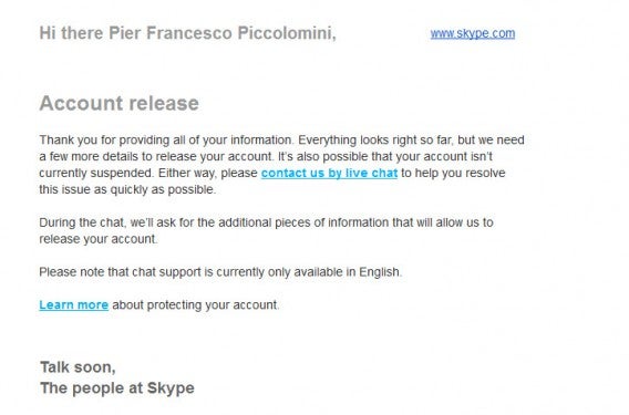 Email Account Release