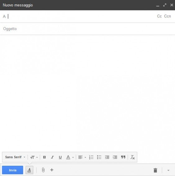 Messaggio nuovo con campi CC, CCN