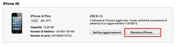Ripristina iPhone Ripristina iPhone