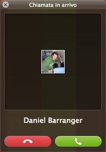 Mac- Chiamata in entrata