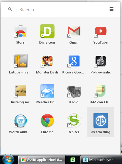 avvio applicazioni chrome