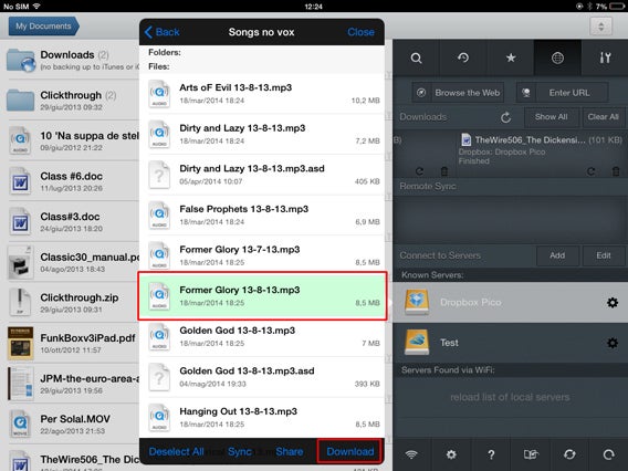 GoodReader - Scarica file da Dropbox