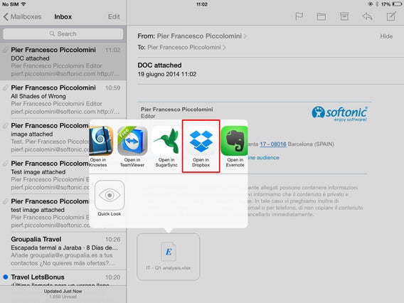 Mail - Apri con Dropbox