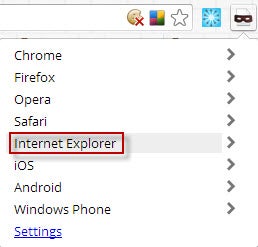 Chrome UAS - scegli il browser da emulare