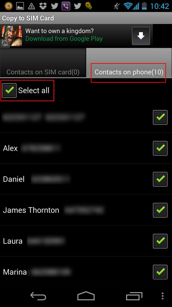 Copy SIM Card - Select all Copy SIM Card - Select all