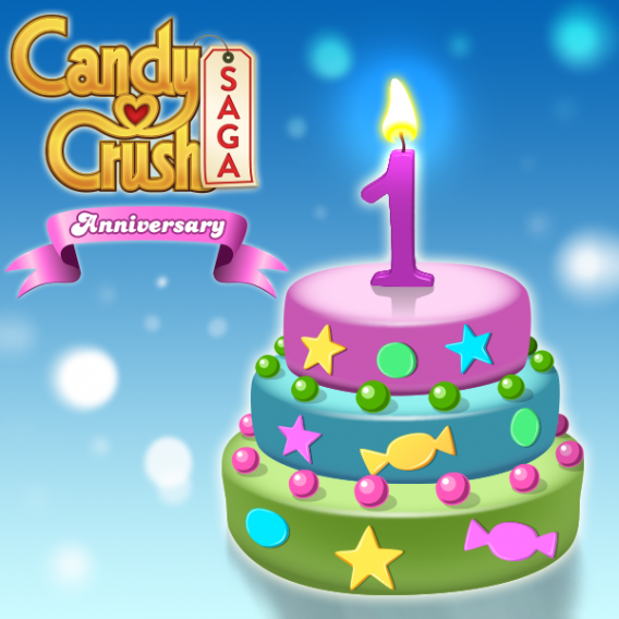 candy crush 1 year
