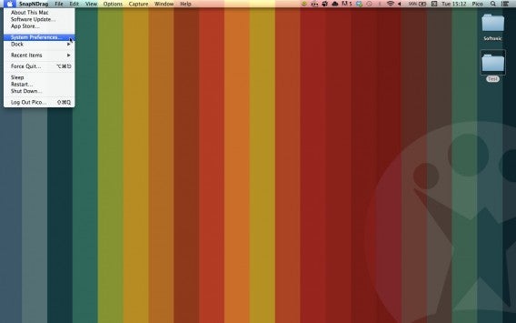 Apri Preferenze di Sistema dal menu Mela