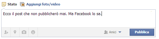 facebook post non pubblicato
