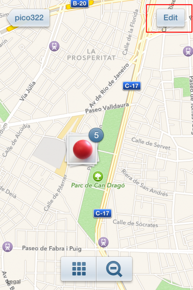 Cancellare dalla mappa - Il tasto Edit