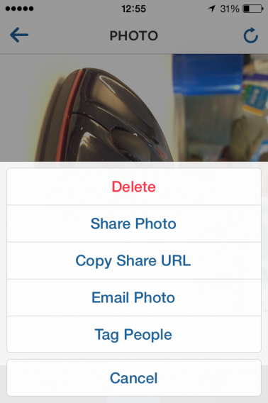 Cancellare foto - Delete
