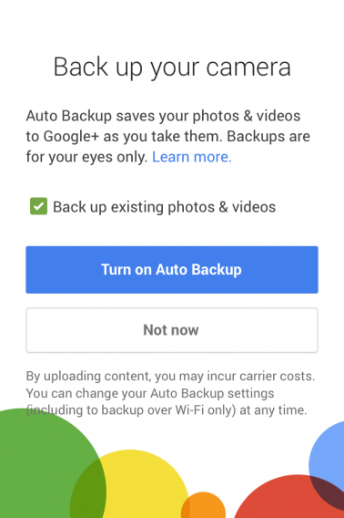 Gplus turn on auto backup