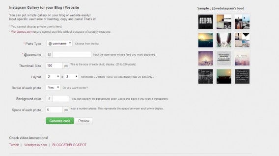 Webstagram - Instagram gallery code