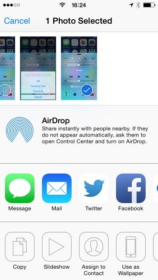 iOS - condividi via AirDrop