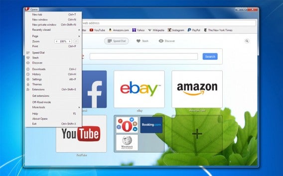 opera 20 Speed Dial, Stash e Discover
