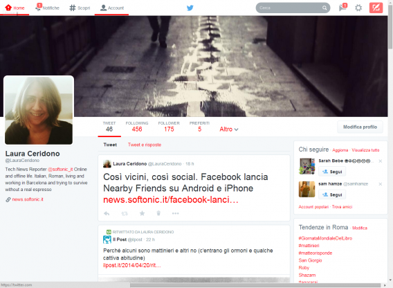 twitter nuovo profilo