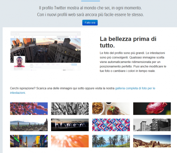 twitter profilo nuovo