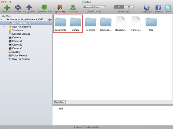 Cartelle Docs e Lib dell'iPhone