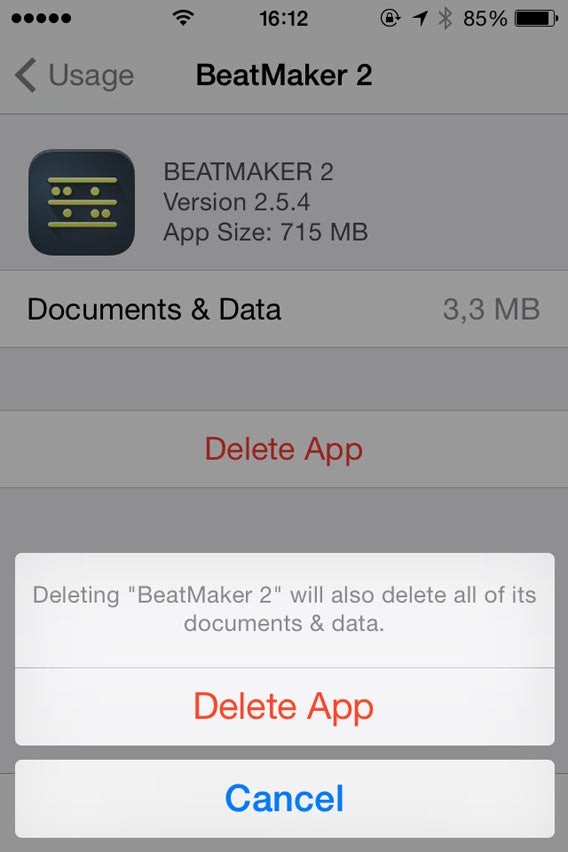 Confirm delete app