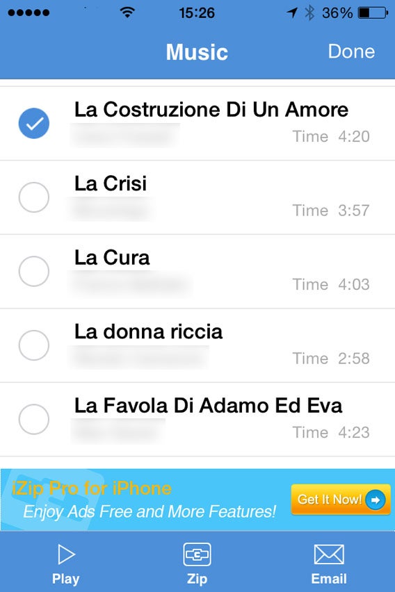 Seleziona la canzone da comprimere 2