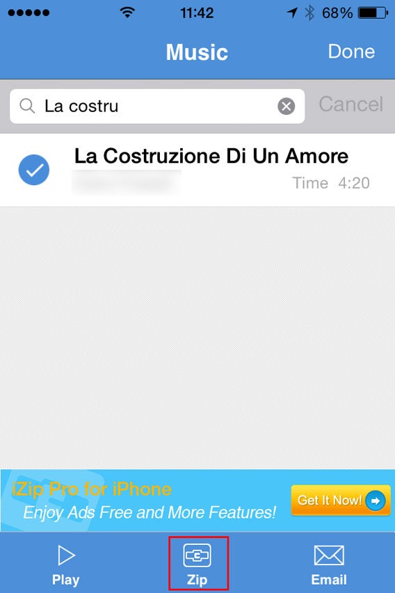 Seleziona la canzone per poi zipparla 2