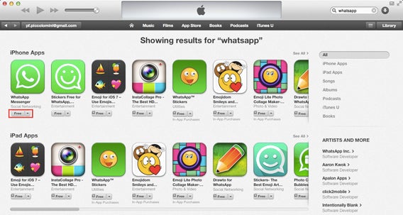 Trova WA nello Store