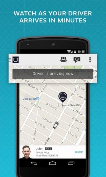 Uber Android barra di navigazione