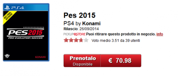 pes 2015 data di uscita gamestop