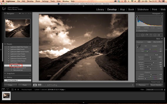 Applica il nuovo preset scaricato