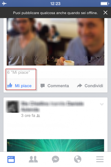 Mi piace offline Facebook