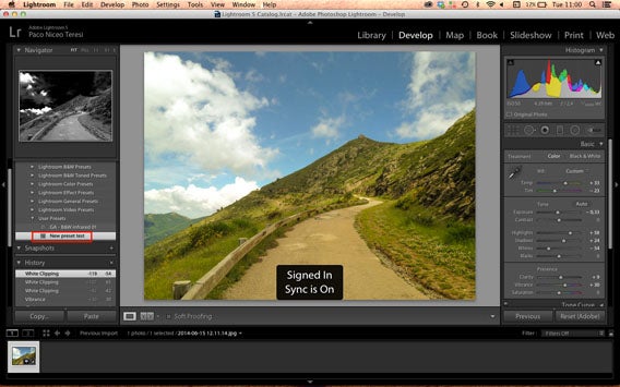 Nuovo preset disponibile nella colonna di sinistra dell'interfaccia
