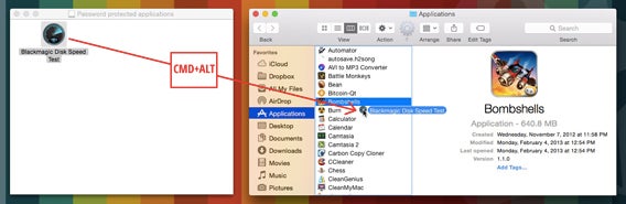 Crea un alias in Applicazioni