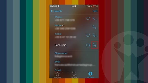 Bottone chiamata audio di FaceTime
