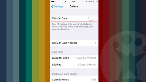 Cellular data off