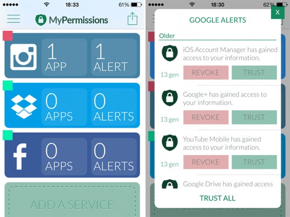 MyPermissions screenshots