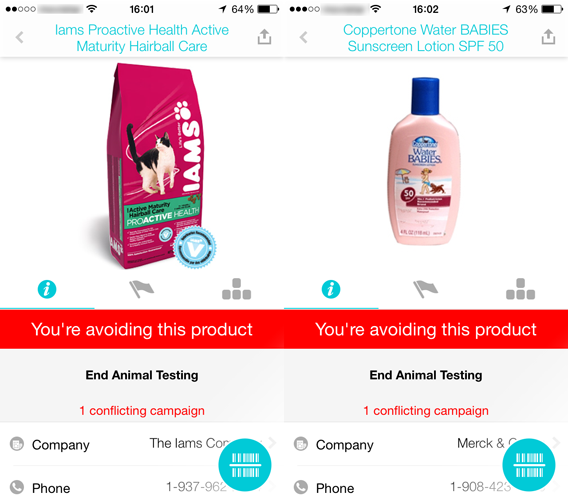 Buycott screenshots