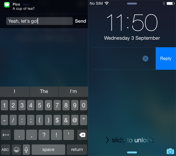Interactive notification - answer