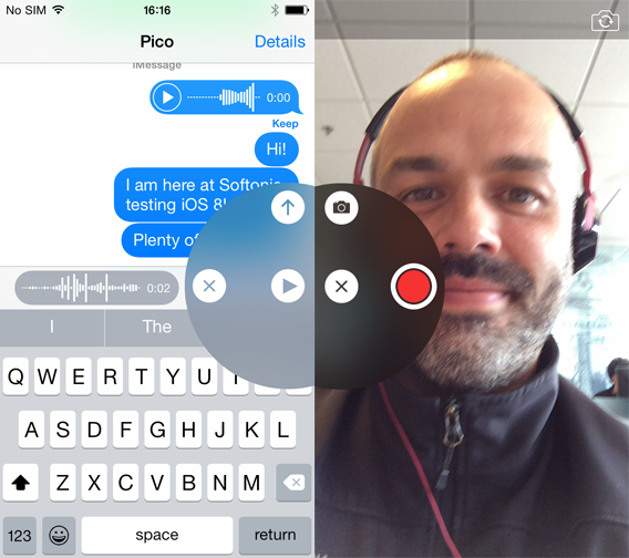 Messages - vocal messages and video messages